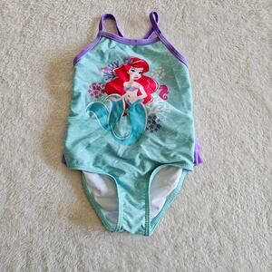 Disney Baby EUC Baby Girls 12m One Piece Swimsuit Ariel Princess Ruffle Butt
